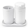 Zeepdispenser en tandenborstelbeker (set), wit, Brabantia