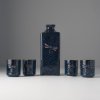 Sake-set DRAGONFLY, 5-delig, blauw, MIJ