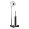 Vrijstaande wc-rolhouder met toiletborstel 65 cm, mat RVS, Blomus