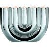 Theelichthouder DOUBLE U 27 cm, zilver, Philippi