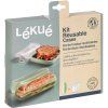 Herbruikbare broodtrommel, set van 2 stuks, groen, siliconen, Lékué