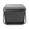 Afvalbak SORT & GO 20 l, stapelbaar, grijs, Brabantia