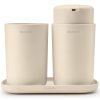 Zeeppomp en tandenborstelbeker (set) RENEW zachtbeige, Brabantia