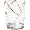 Waterglas KINTSUGI 1, 10 cm, helder glas en goud, Seletti