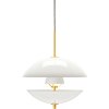 Hanglamp CLAM 44 cm, wit/messing, Fritz Hansen