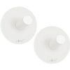 Handdoekhaakje 4,5 cm, set van 2, wit, roestvrij staal, Zack