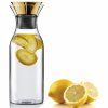 Waterkaraf 1 l, messing deksel, hoog, glas, Eva Solo