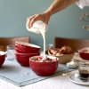 Eetkom 700 ml, set van 4, rood, keramiek, Staub