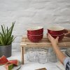 Eetkom 700 ml, set van 4, rood, keramiek, Staub