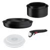 Pannenset INGENIO BLACK STONE L3998802, 8-delig, zwart, aluminium, Tefal