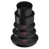 Pannenset INGENIO BLACK STONE L3998802, 8-delig, zwart, aluminium, Tefal