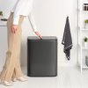 Touch prullenbak BO TOUCH BIN 2 x 30 l, confident grey, staal, Brabantia