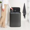 Touch prullenbak BO TOUCH BIN 2 x 30 l, confident grey, staal, Brabantia