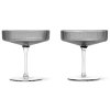 Champagneglas RIPPLE 150 ml, set van 2 stuks, grijs, stevig LIVING