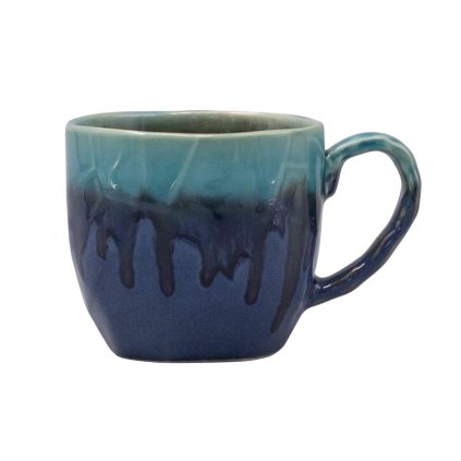 218798 hrnek cobalt teal drip 250 ml modra keramika mij