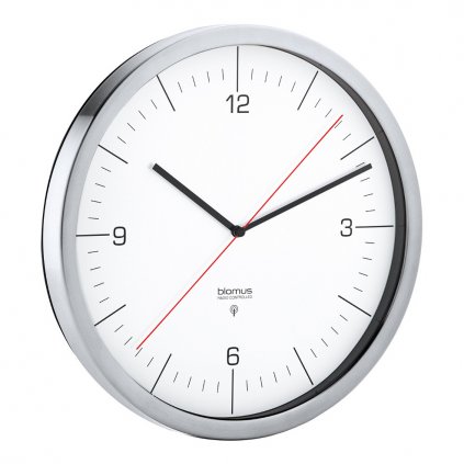 Zegar ścienny sterowany radiowo RONO ⌀ 24 cm, biały, Blomus