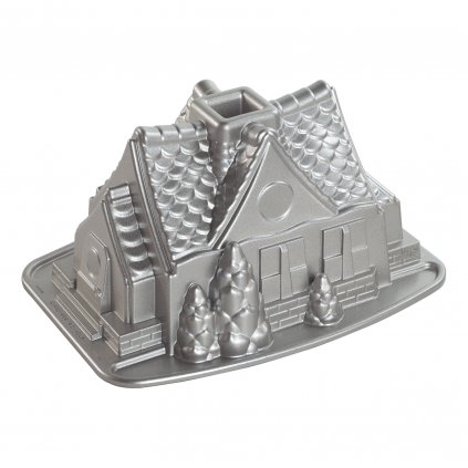 Forma do babki GINGERBREAD HOUSE, srebrna, Nordic Ware