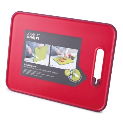 Deska do krojenia z ostrzałką duża czerwona Slice&Sharpen™