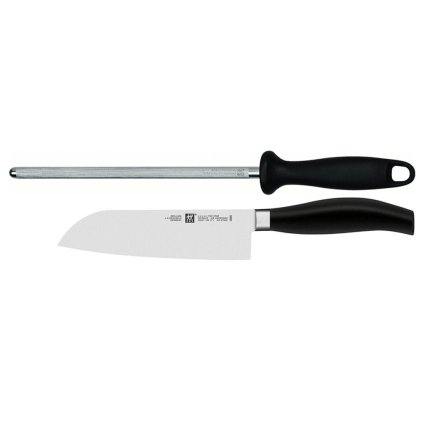 Nóż Santoku FIVE STAR z prętem do ostrzenia noży, Zwilling