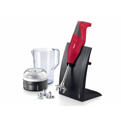 Blender ręczny Bamix SwissLine M200 Czerwony + Wielofunkcyjna przystawka do rozdrabniania Bamix SliceSy