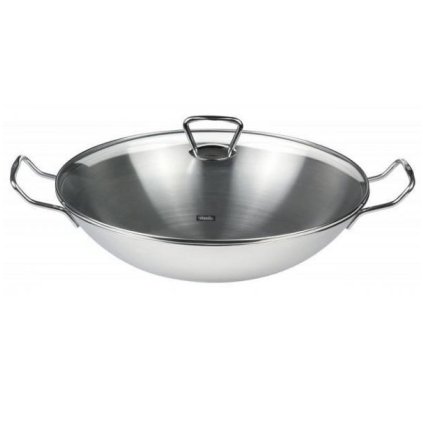 Patelnia wok KUMNING 36 cm, ze szklaną pokrywką, Fissler