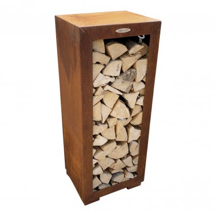 Zewnętrzny stojak na drewno, pionowy, rdzawy, Remundi