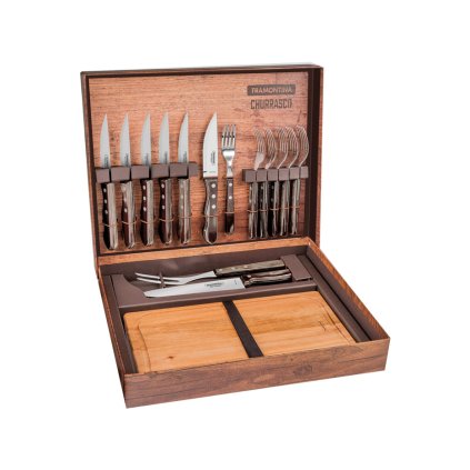 Wielki grillowy zestaw prezentowy Churrasco Tramontina 15 szt.