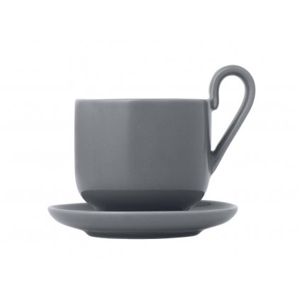 Zestaw filiżanek do espresso z podstawkami Ro Blomus szary 2 szt 2