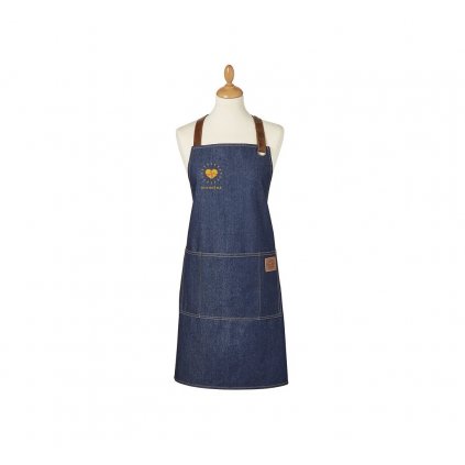 Fartuch SUNNY® z ciemnego denimu i eko skóry
