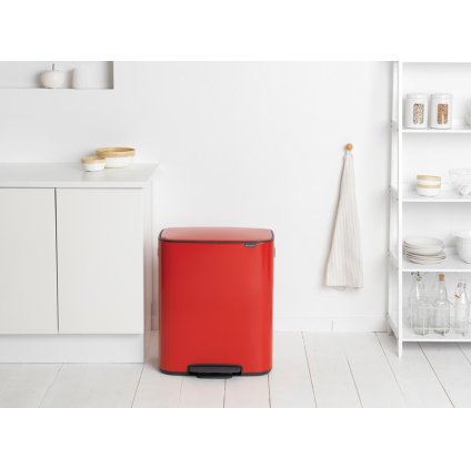 Kosz na śmieci z pedałem Bo Brabantia czerwony 2 x 30 l