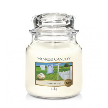 Świeca zapachowa Clean Cotton Yankee Candle średnia