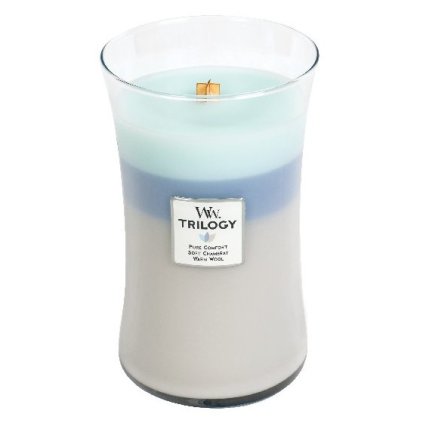Świeca zapachowa Trilogy Woven Comforts WoodWick duży wazon