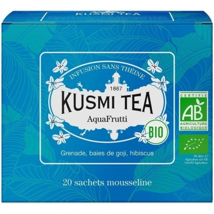 Herbata owocowa AQUAFRUTTI, 20 muślinowych torebek herbaty, Kusmi Tea