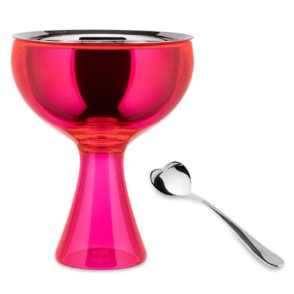 Pucharek do lodów z łyżeczką Big Love Alessi różowy