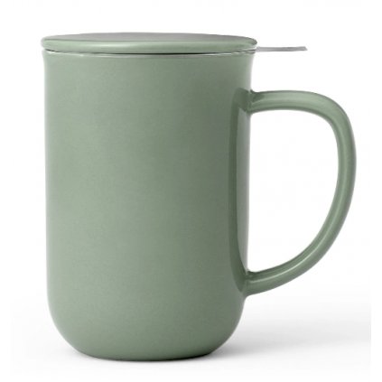 Kubek z zaparzaczką do herbaty MINIMA 500 ml, z pokrywką, zielony, porcelana, Viva Scandinavia