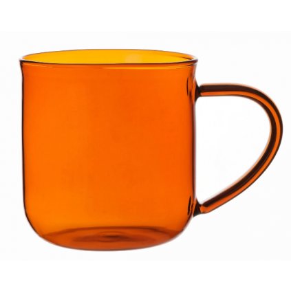 Szklany kubek do herbaty Eva Minima 400 ml pomarańczowy