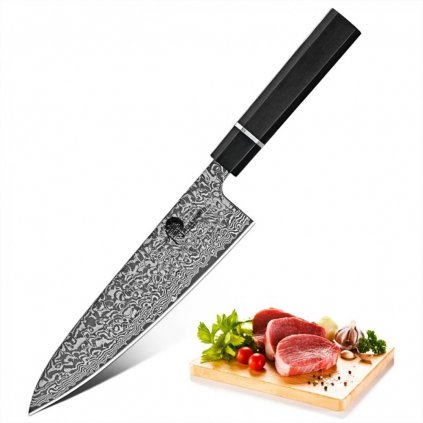 Nóż szefa kuchni Gjuto Octagona Ebony Wood Dellinger 21 cm