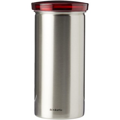 Pojemnik na kapsułki z kawą SENSEO 1,4 l, na 18 saszetek, czerwona pokrywa, Brabantia
