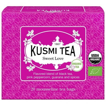 Herbata czarna SWEET LOVE, 20 muślinowych torebek z herbatą, Kusmi Tea