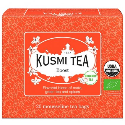 Zielona herbata BOOST, 20 torebek muślinowych z herbatą, Kusmi Tea