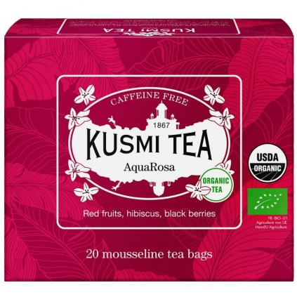 Herbata owocowa AQUA ROSA, 20 muślinowych torebek z herbatą, Kusmi Tea