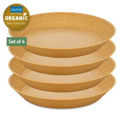 Ustawić głębokie talerze CONNECT Koziol 24 cm 4 szt. naturalne drewno