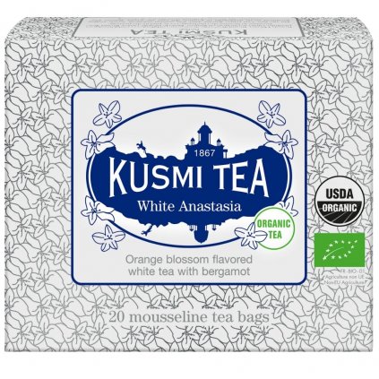 Herbata biała ANASTASIA, 20 muślinowych torebek herbaty, Kusmi Tea