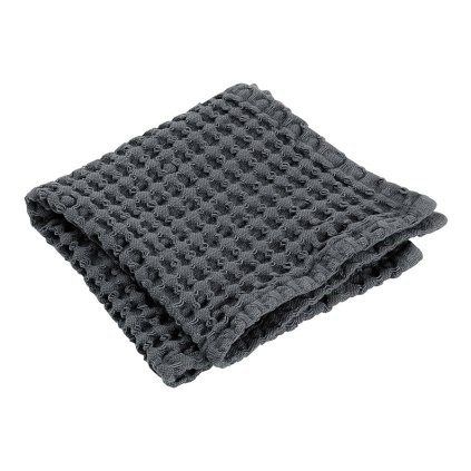 Ręcznik do rąk o splocie waflowym CARO szaroczarny 30 x 30 cm Blomus