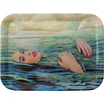 Taca do serwowania TOILETPAPER SEA GIRL 32 x 43,5 cm, niebieski, Seletti