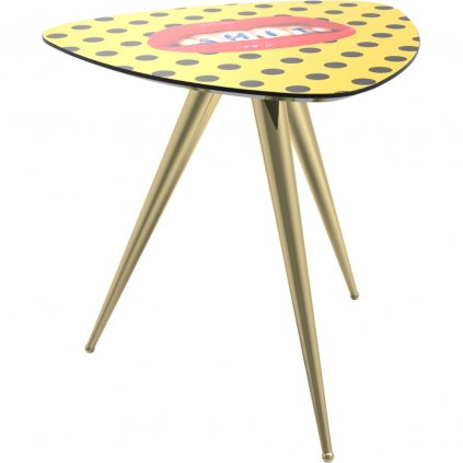 Stolik pomocniczy TOILETPAPER SHIT 57 x 48 cm, żółty, Seletti
