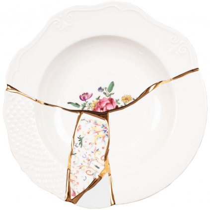 Talerz głęboki KINTSUGI 3 22 cm, biały, Seletti