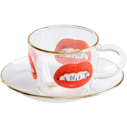 Filiżanka do espresso ze spodkiem TOILETPAPER SHIT 50 ml, Seletti