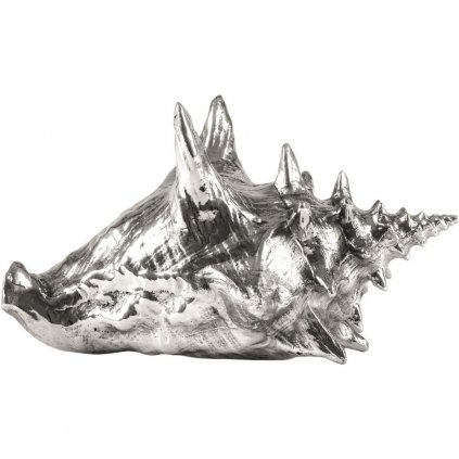 Figurka WUNDERKAMMER SHELL 23 cm, srebrna, aluminium, Seletti