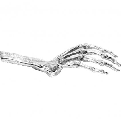 Figurka WUNDERKAMMER SKELETON HAND 24 cm, srebrna, aluminium, Seletti